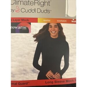 ClimateRight Cuddl Duds Women Large Long Sleeve Mock Neck Base Layer Top Warmest